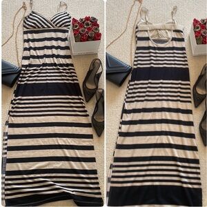 Razzle Dazzle Blue  Striped Cut Out  Maxi Dress 🔥 Size Small